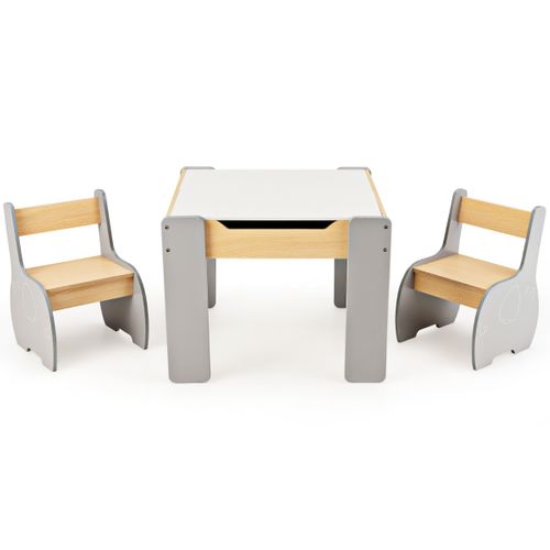 Ensemble Table Et 2 Chaises 3 En 1 Pour Enfant, Tableau 2 Face Noir Et Blanc