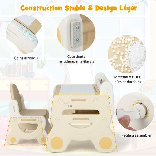 Table à Dessin Et Chaise Pour Enfants Avec 5 Stylos Et Gomme Bureau Enfants En Forme Mignon