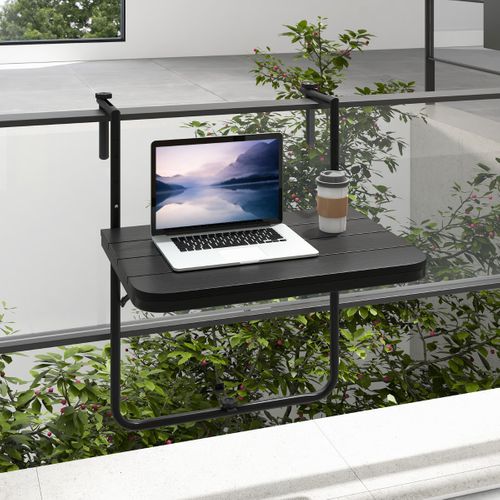 Table De Balcon Suspendue En Hips Et Métal Pliable Avec Hauteur Réglable à 3 Niveaux