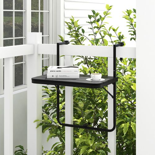 Table De Balcon Suspendue En Hips Et Métal Pliable Avec Hauteur Réglable à 3 Niveaux