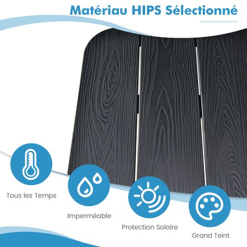 Table De Balcon Suspendue En Hips Et Métal Pliable Avec Hauteur Réglable à 3 Niveaux