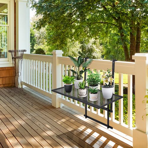 Table De Balcon Suspendue Table De Jardin Rabattable Hauteur Réglable Sur 5 Niveaux