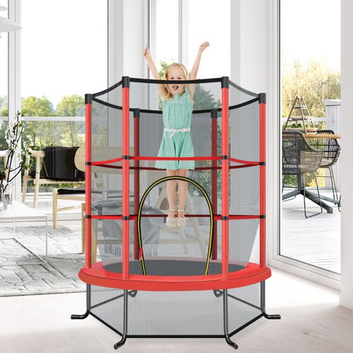 Trampoline De Jardin, Tapis De Saut Pour Enfants Ø165cm Avec Filet De Protection