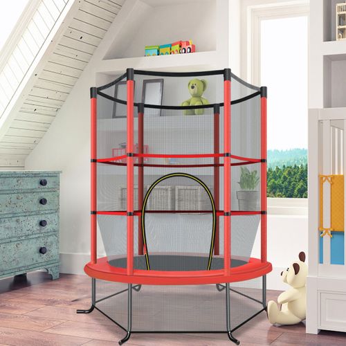 Trampoline De Jardin, Tapis De Saut Pour Enfants Ø165cm Avec Filet De Protection