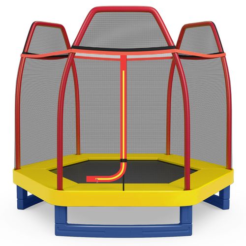 Trampoline Enfants, Tapis De Saut Φ223cm Avec Filet De Sécurité Respirant 36 Ressorts Protégés