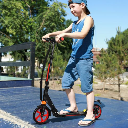 Trottinette à 2 Roues, Tapis De Saut Avec Frein Pliable 3 Hauteures Aajustables
