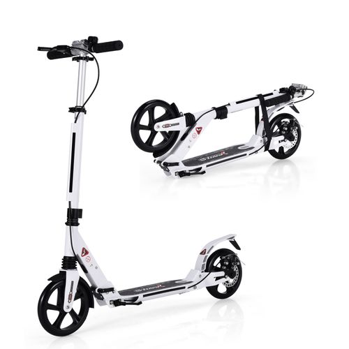 Trottinette à 2 Roues, Tapis De Saut Avec Frein Pliable 3 Hauteures Aajustables