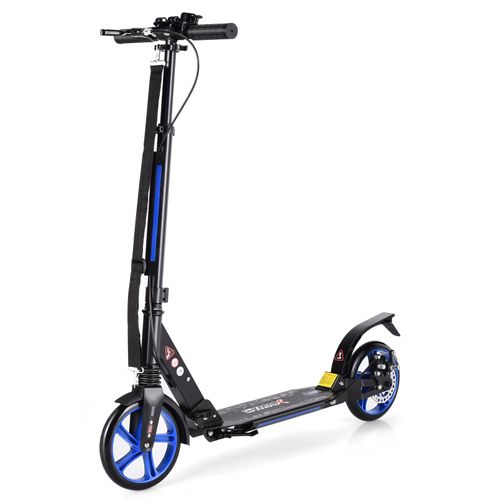 Trottinette à 2 Roues, Tapis De Saut Avec Frein Pliable 3 Hauteures Aajustables