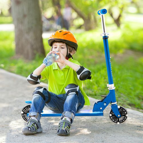 Trottinette Enfant Pliable, Tapis De Saut 2 Roues Clignotantes Automatiques Hauteur Réglable