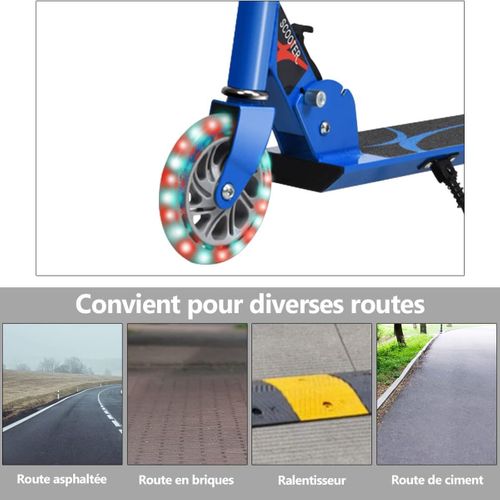 Trottinette Enfant, Tapis De Saut 2 Roues Patinette Enfant Pliable Scooter Enfant Kick