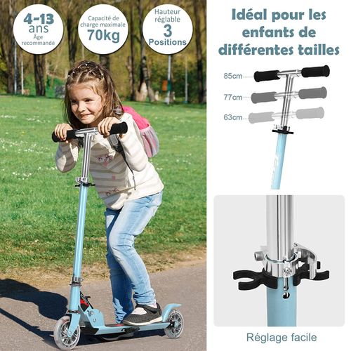 Trottinette Enfant, Tapis De Saut 2 Roues Patinette Enfant Pliable Scooter Enfant Kick