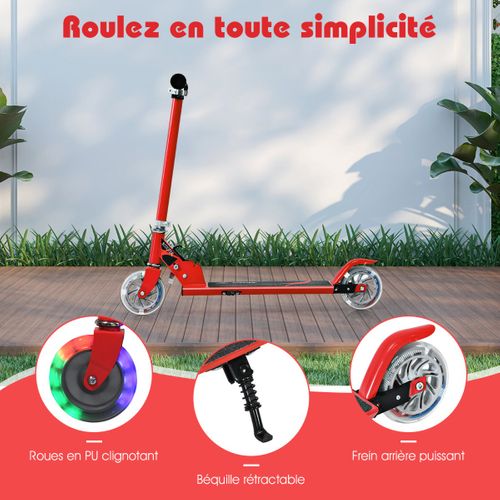 Trottinette Enfant, Tapis De Saut 2 Roues Patinette Enfant Pliable Scooter Enfant Kick