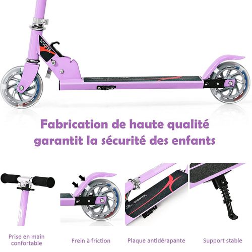 Trottinette Enfant, Tapis De Saut 2 Roues Patinette Enfant Pliable Scooter Enfant Kick