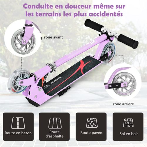 Trottinette Enfant, Tapis De Saut 2 Roues Patinette Enfant Pliable Scooter Enfant Kick