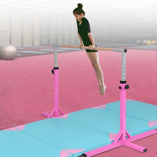 Barre De Gymnastique Réglable Pour Enfants Avec Anneaux - Hauteur 113-153 Cm, Pliable, Structure Triangulaire Stable - 9