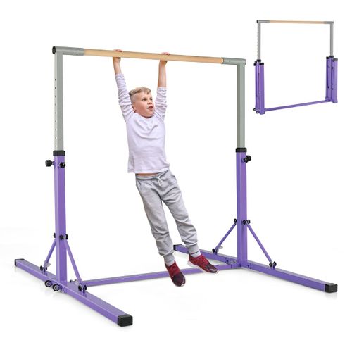 Barre De Gymnastique Pliable Pour Enfants Avec 13 Hauteurs Réglables (90-150cm) Avec Structure