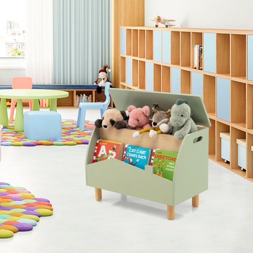 Coffre à Jouets, Boîte De Rangement, Rangement Jouet En Bois Avec Etagère Pour Enfant 60x33x44cm
