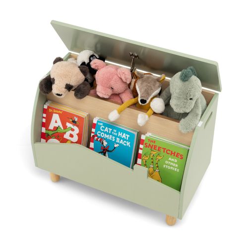 Coffre à Jouets, Boîte De Rangement, Rangement Jouet En Bois Avec Etagère Pour Enfant 60x33x44cm
