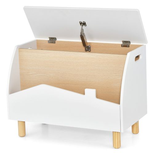 Coffre à Jouets, Boîte De Rangement, Rangement Jouet En Bois Avec Etagère Pour Enfant 60x33x44cm