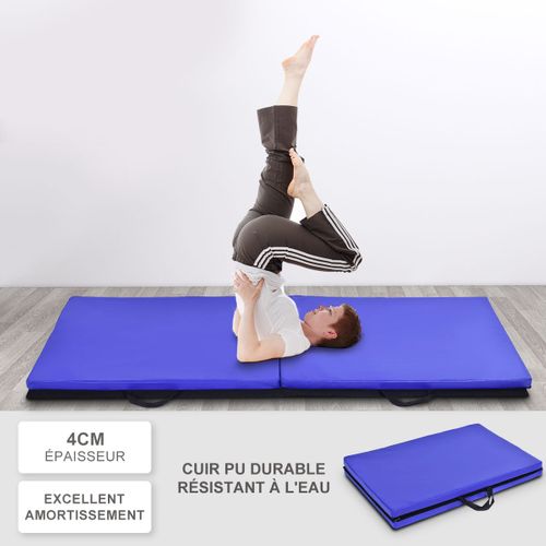 Tapis De Sol, Tapis De Gymnastique Natte De Gym Matelas Fitness Pliable Portable-bleu