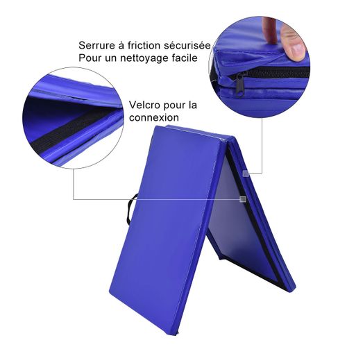 Tapis De Sol, Tapis De Gymnastique Natte De Gym Matelas Fitness Pliable Portable-bleu