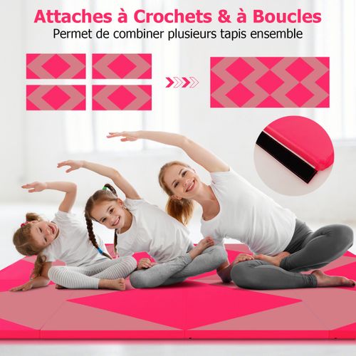 Tapis De Sol, Tapis De Gymnastique Pliable De 240 Cm En Cuir Pu Attaches Auto-agrippantes