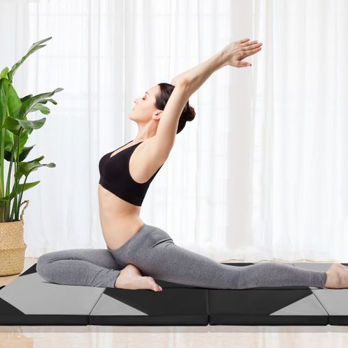Tapis De Sol, Tapis De Gymnastique Pliable Epais à 4 Panneaux Matelas D'entrainement En Mousse