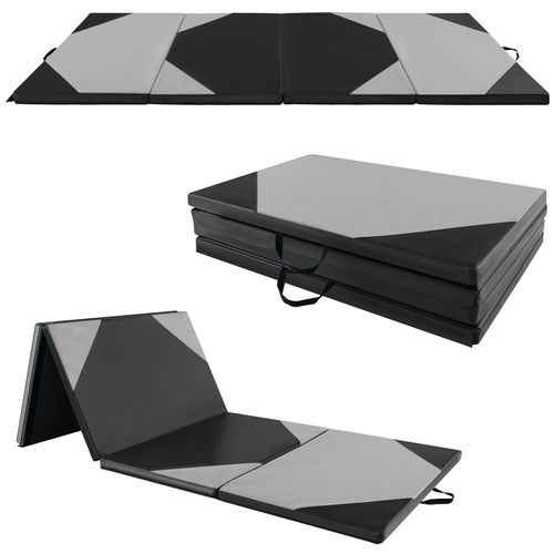 Tapis De Sol, Tapis De Gymnastique Pliable Epais à 4 Panneaux Matelas D'entrainement En Mousse