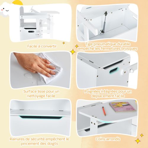 Siège Enfant Chaise D'activités Convertible Pour Enfants 3-7 Ans Coffre Convertible En Bureau