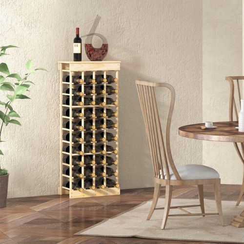 Étagère à Vin Modulaire Pour 40 Bouteilles Porte-bouteilles Sur Pied à 10 Niveaux En Bois Massif