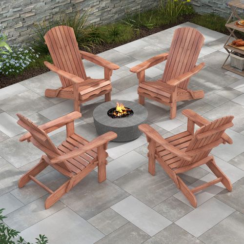 Lot De 2 Chaises Adirondack Pliantes Chaise Longue Pliante En Bois Dossier Haut Accoudoirs