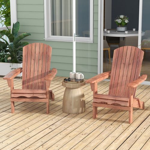Lot De 2 Chaises Adirondack Pliantes Chaise Longue Pliante En Bois Dossier Haut Accoudoirs
