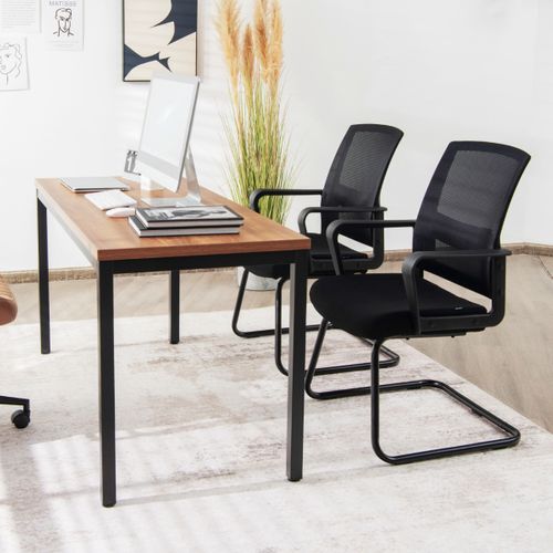 Lot De 2 Chaises De Conférence Chaises Ergonomique En Maille à Dossier Moyen Avec Siège Rembourré