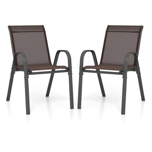 Lot De 2 Chaises Empliables Tissu Respirant Et Structure Antirouille Charge Max 120kg Pour Jardin