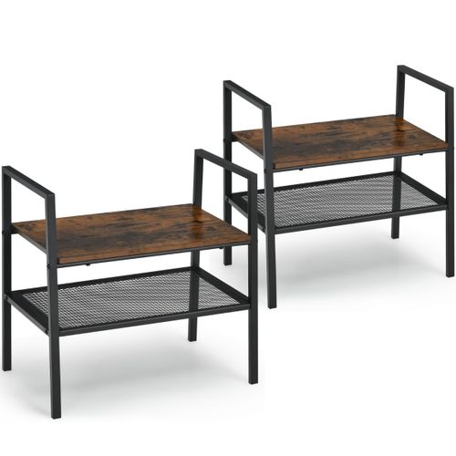 Lot De 2 Étagère à Chaussures, Range-chaussures Empilable à 2 Niveaux 54 X 32 X 52 Cm