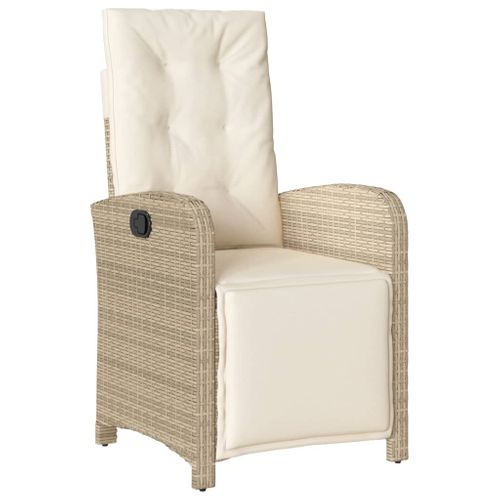 Lot De 2 Chaises De Jardin Inclinables - Fauteuils D'extérieur Avec Repose-pied Rotin A393
