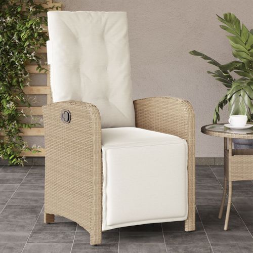 Lot De 2 Chaises De Jardin Inclinables - Fauteuils D'extérieur Avec Repose-pied Rotin A393