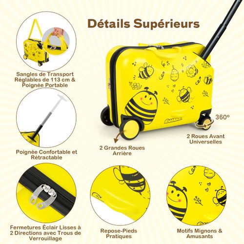 18" Valise à Roulettes Enfants Avec 12" Sac à Dos Bagages à Main Pour Voyage Avec Poignée