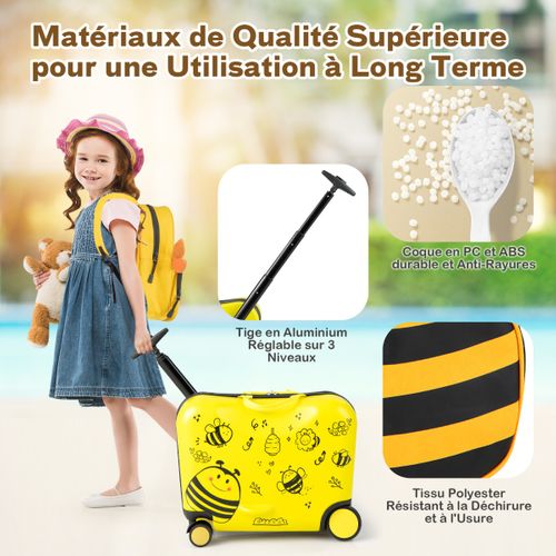 18" Valise à Roulettes Enfants Avec 12" Sac à Dos Bagages à Main Pour Voyage Avec Poignée