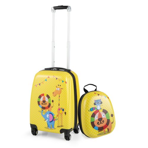 Lot De 2 Valise Cabine Enfant + Sac à Dos Bagages Enfant Pour Garçons Filles Avec Poignée