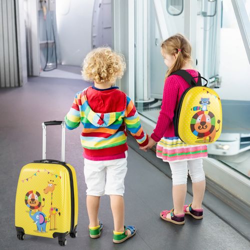 Lot De 2 Valise Cabine Enfant + Sac à Dos Bagages Enfant Pour Garçons Filles Avec Poignée