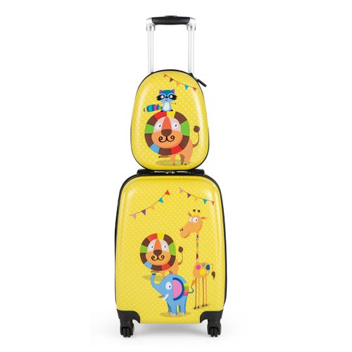 Lot De 2 Valise Cabine Enfant + Sac à Dos Bagages Enfant Pour Garçons Filles Avec Poignée