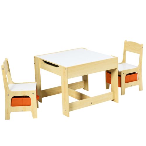 Table Enfant Tableau Amovible à 2 Faces Et 2 Boîtes Avec Chaise Bureau Enfant Avec Rangement
