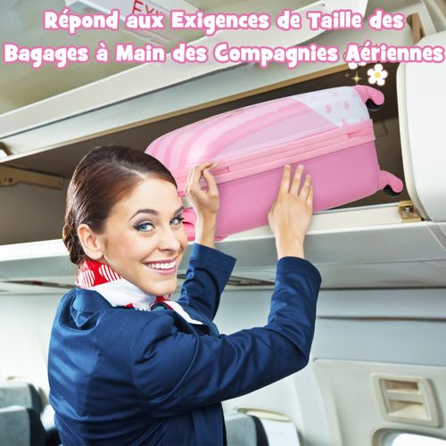 Lot De 2 Bagages à Main Valise 16" Et Sac à Dos 12" Pour Enfants Avec Roulettes En PC Et Abs
