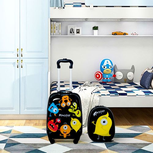 Lot De 2 Bagages à Main Valise 16" Et Sac à Dos 12" Pour Enfants Avec Roulettes En PC Et Abs