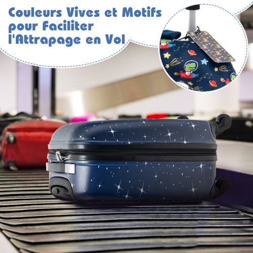 Ensemble De 5 Bagages Pour Enfants Avec Oreiller Valise Enfants à Roulettes 16" Et Sac à Dos 13"
