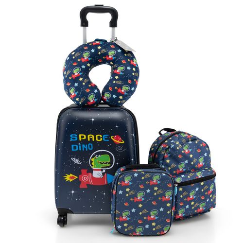 Ensemble De 5 Bagages Pour Enfants Avec Oreiller Valise Enfants à Roulettes 16" Et Sac à Dos 13"