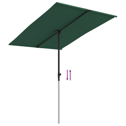 Parasol De Jardin - Parasol D'extérieur Avec Mât En Aluminium 2x1,5 M Vert B477