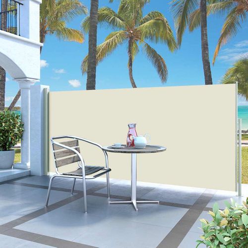 Store Banne - Auvent Latéral Rétractable 120 X 300 Cm Blanc Cassé At113