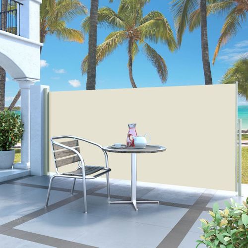 Store Banne - Auvent Latéral Rétractable 140 X 300 Cm Blanc Cassé At119